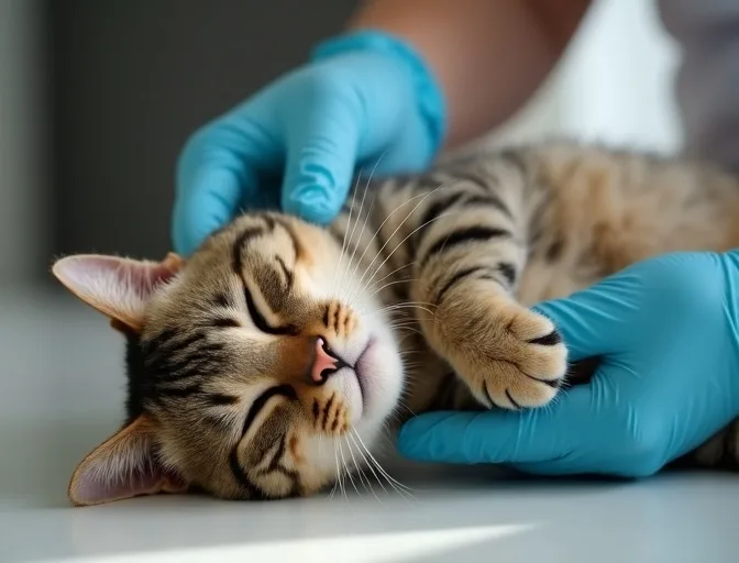 Specialist carefully handling a deceased cat with dignity in Clayton